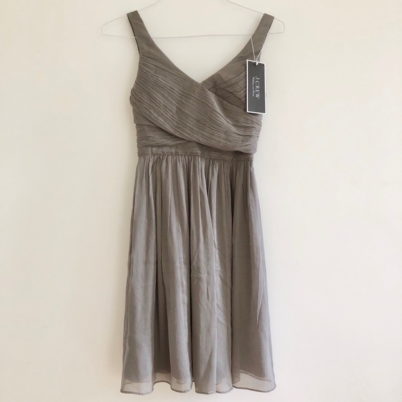 J. Crew | Dresses | Jcrew Eveningbridesmaid Dress In Gray Size 0 | Poshmark